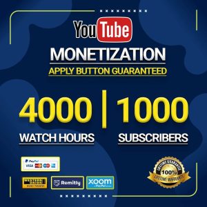YouTube Watchtime for Monetization full Packege 4K watch time + 1000 Subscribers