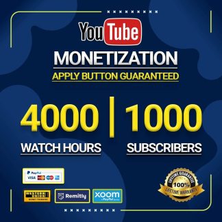 YouTube Watchtime for Monetization full Packege 4K watch time + 1000 Subscribers